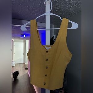 Yellow cropped tank top